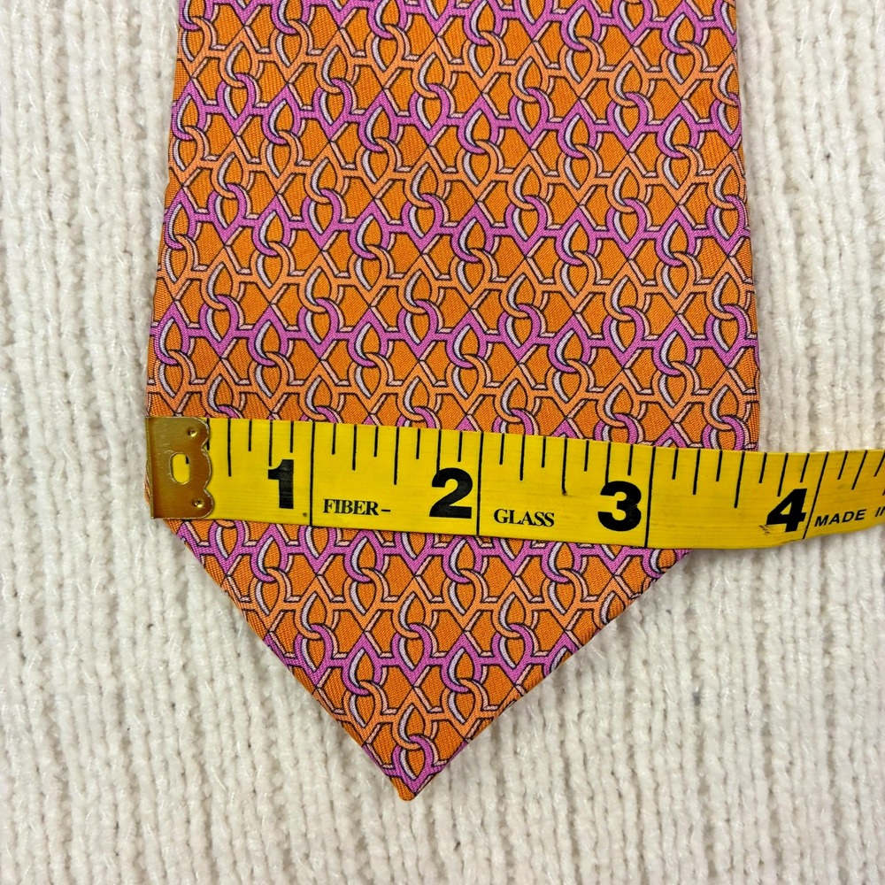 Hermes Silk Tie Chain Link Chained Teardrop Pattern 7958 EA Made in France - Picture 8 of 8